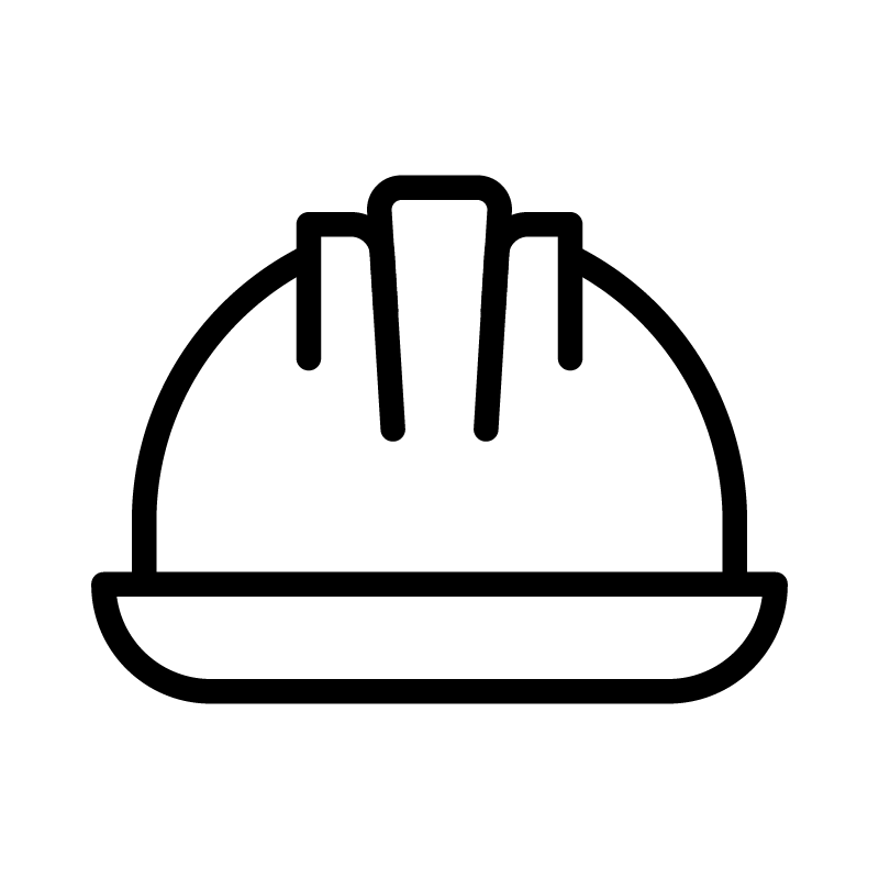 FlaktGroup CAREServices icon - A black and white line drawing of a construction hard hat. FlaktGroup CAREServices icon - A black and white line drawing of a construction hard hat.